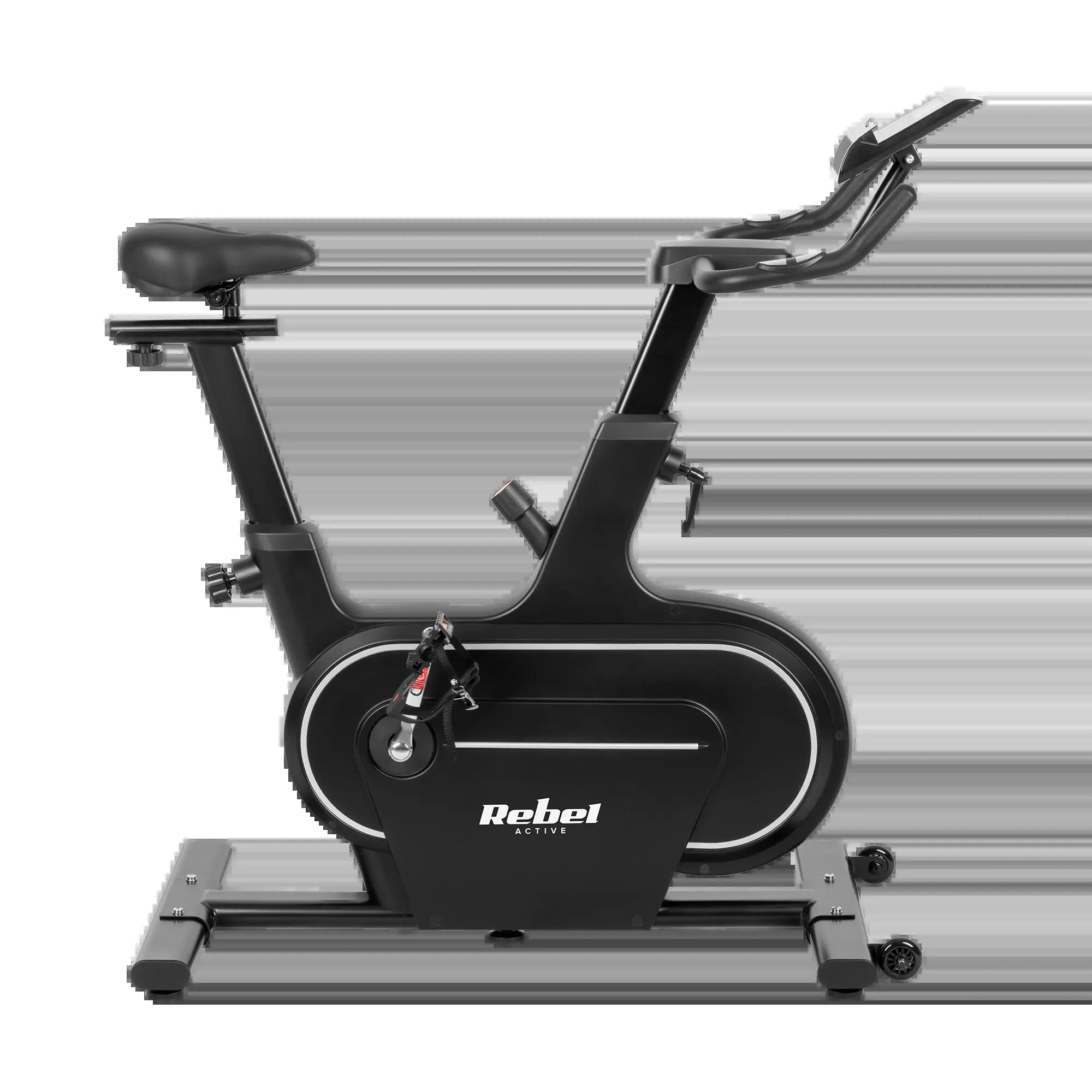 Rower spiningowy treningowy stacjonarny regulowany LCD 120kg uchwyt Rebel 7/7