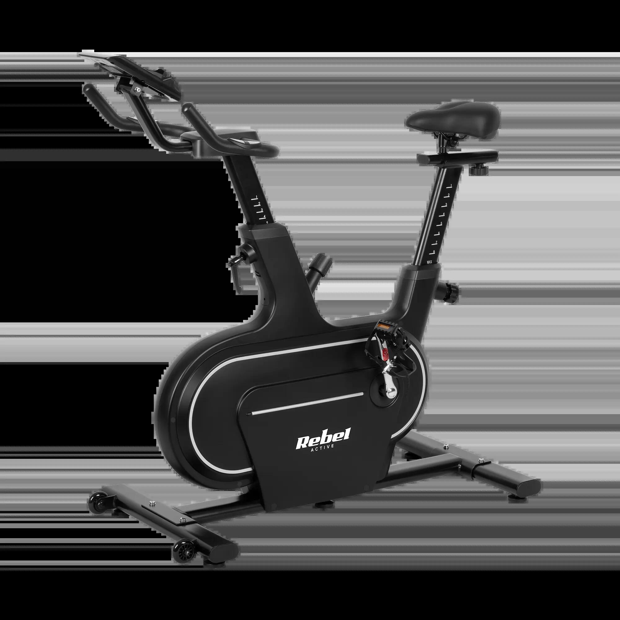 Rower spiningowy treningowy stacjonarny regulowany LCD 120kg uchwyt Rebel 3/7