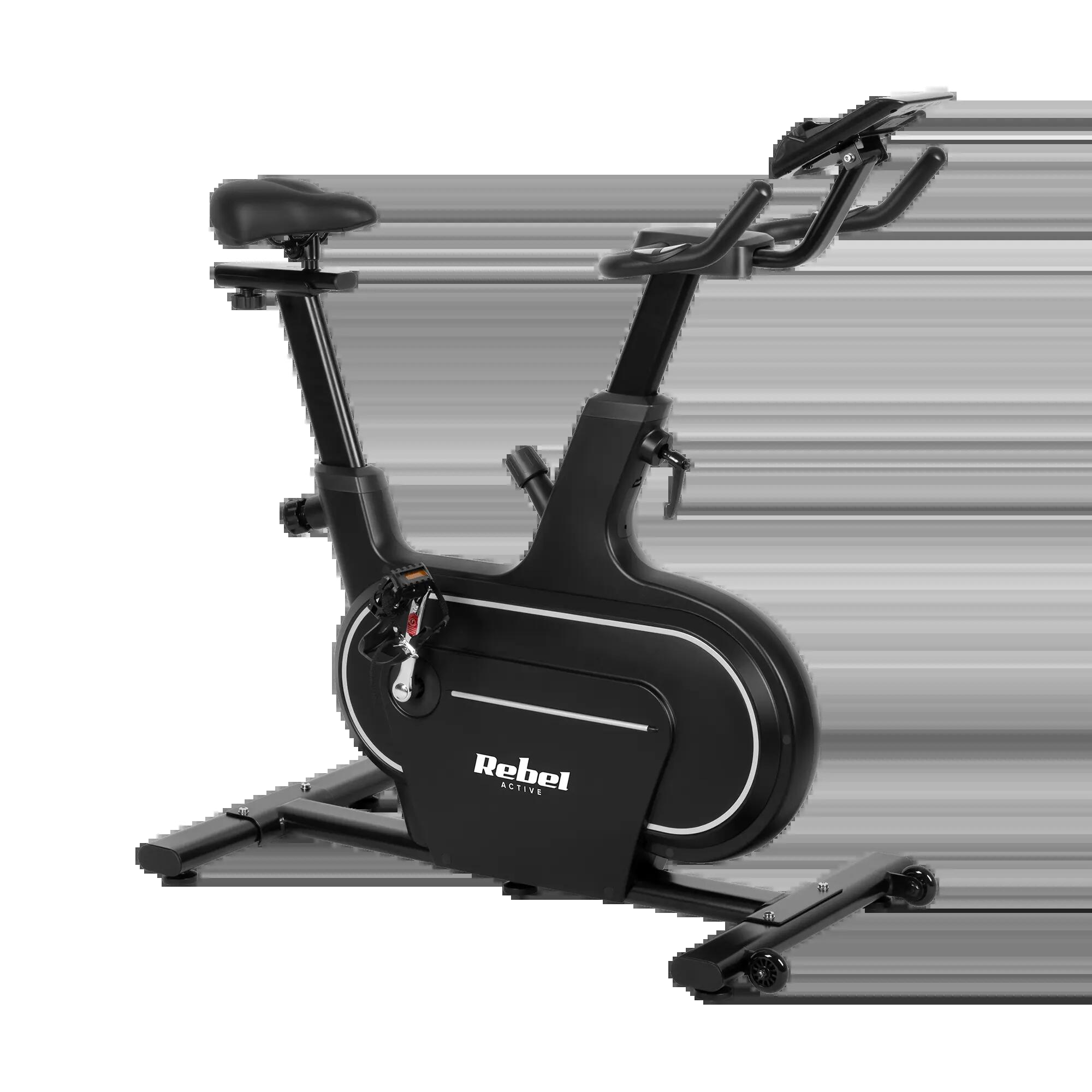 Rower spiningowy treningowy stacjonarny regulowany LCD 120kg uchwyt Rebel 2/7