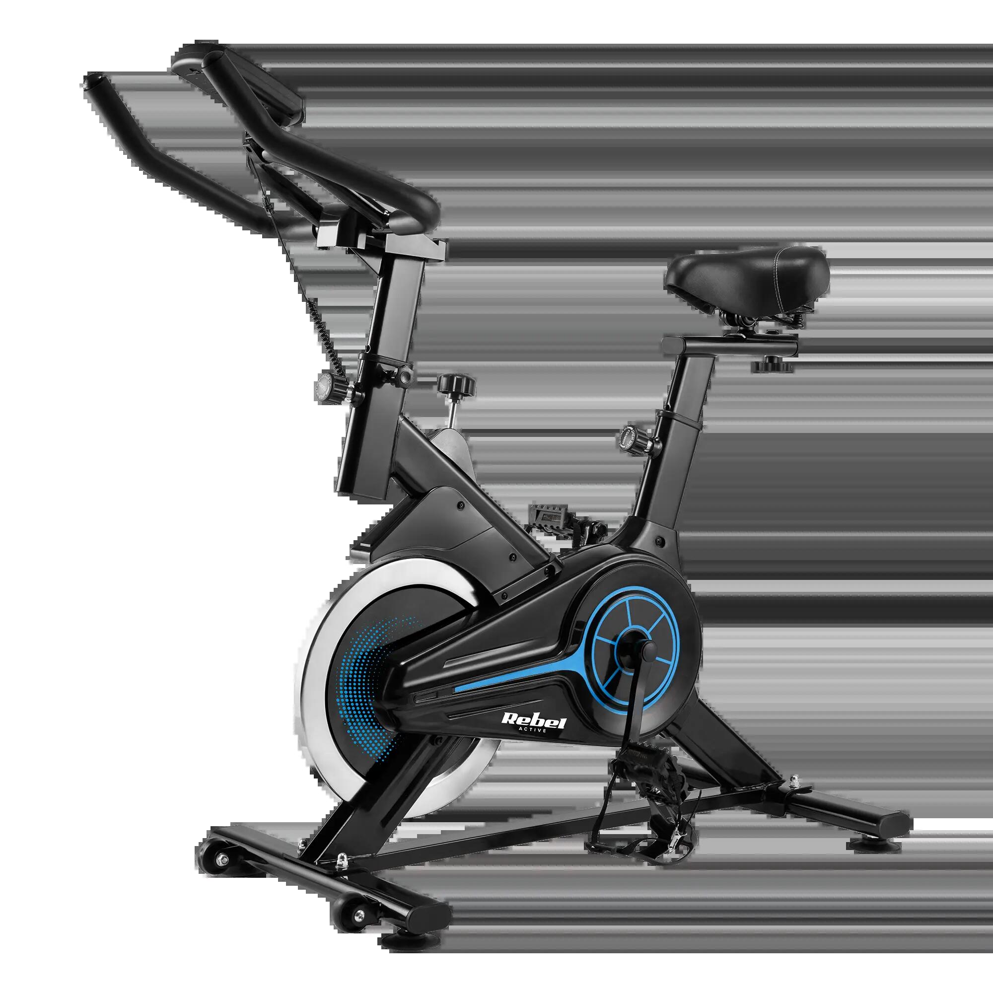 Rower treningowy spiningowy kółka transportowe LCD uchwyt regulacja Rebel 3/7