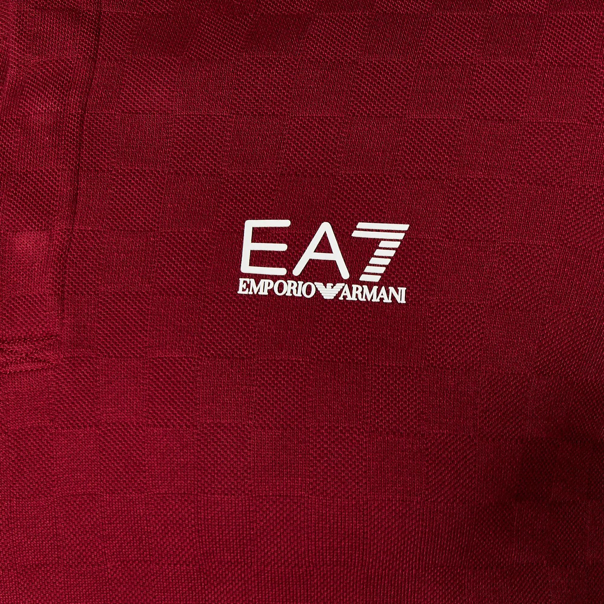 Koszulka męska EA7 Emporio Armani Golf Pro Polo Check 3/4