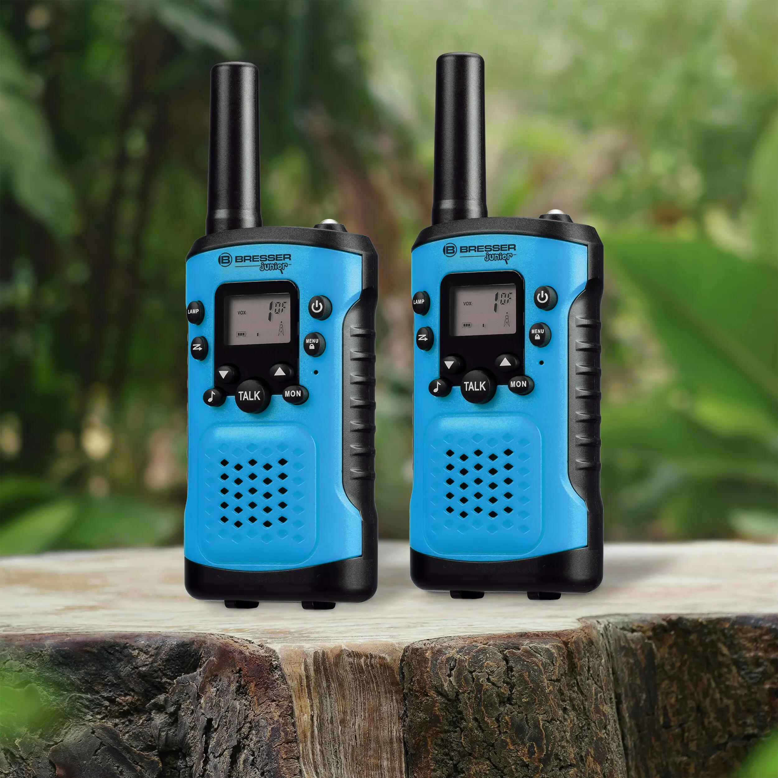 Walkie-talkies BRESSER con largo alcance 6 Km y función de manos libres, azul 3/6