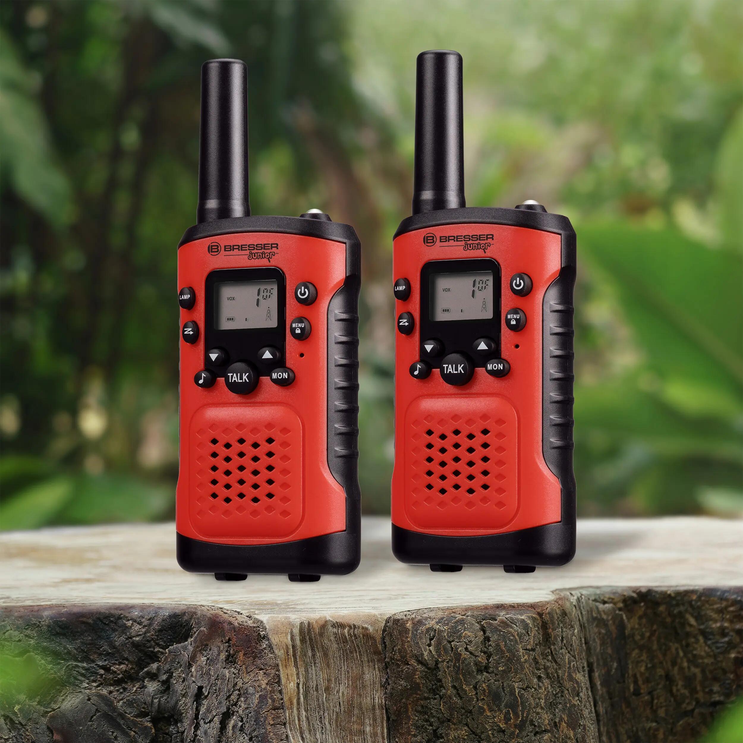 Walkie-talkies BRESSER con largo alcance 6 Km y función de manos libres, rojo 3/7