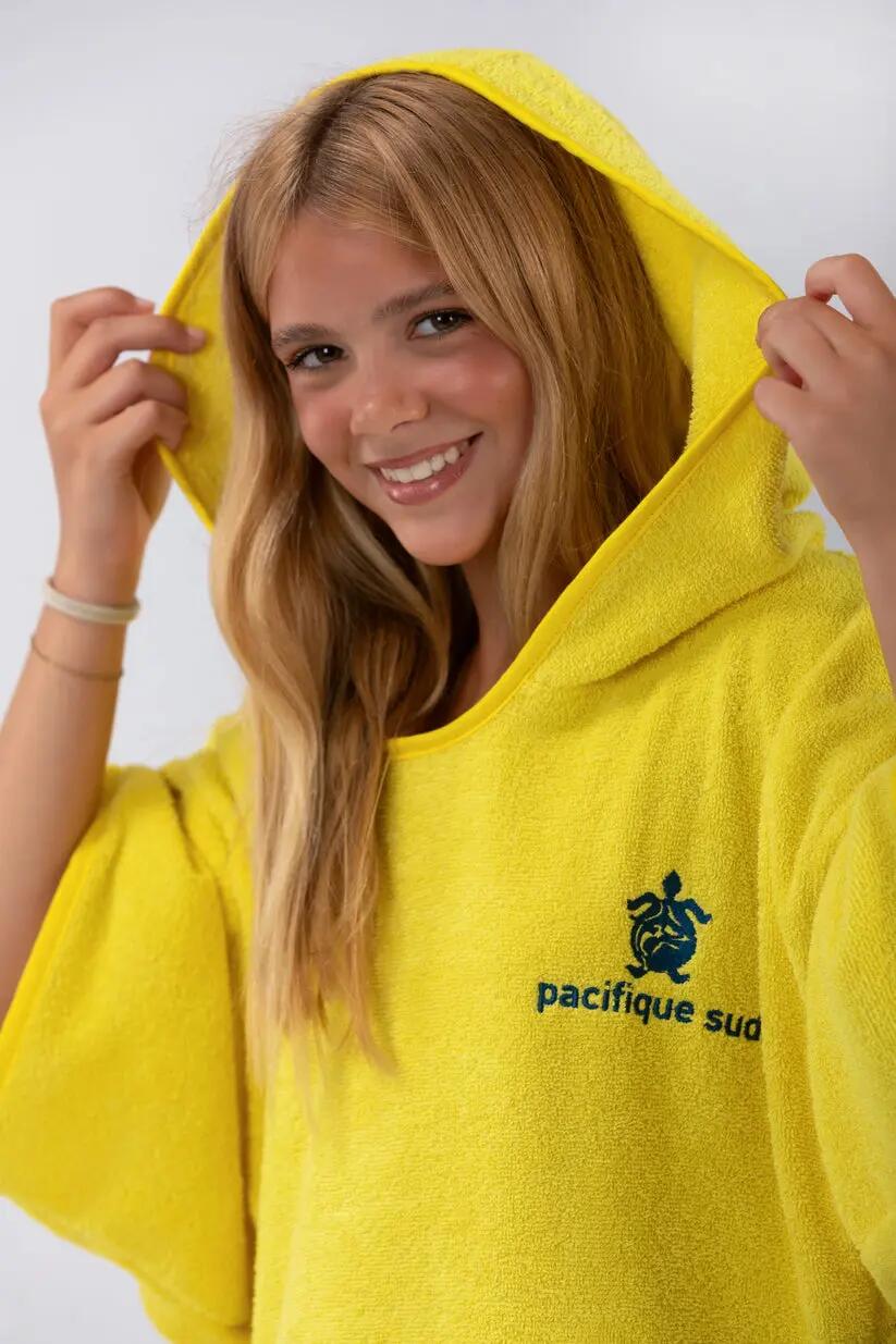 Poncho surf - bambini - con maniche - cotone 100% - giallo 7/7