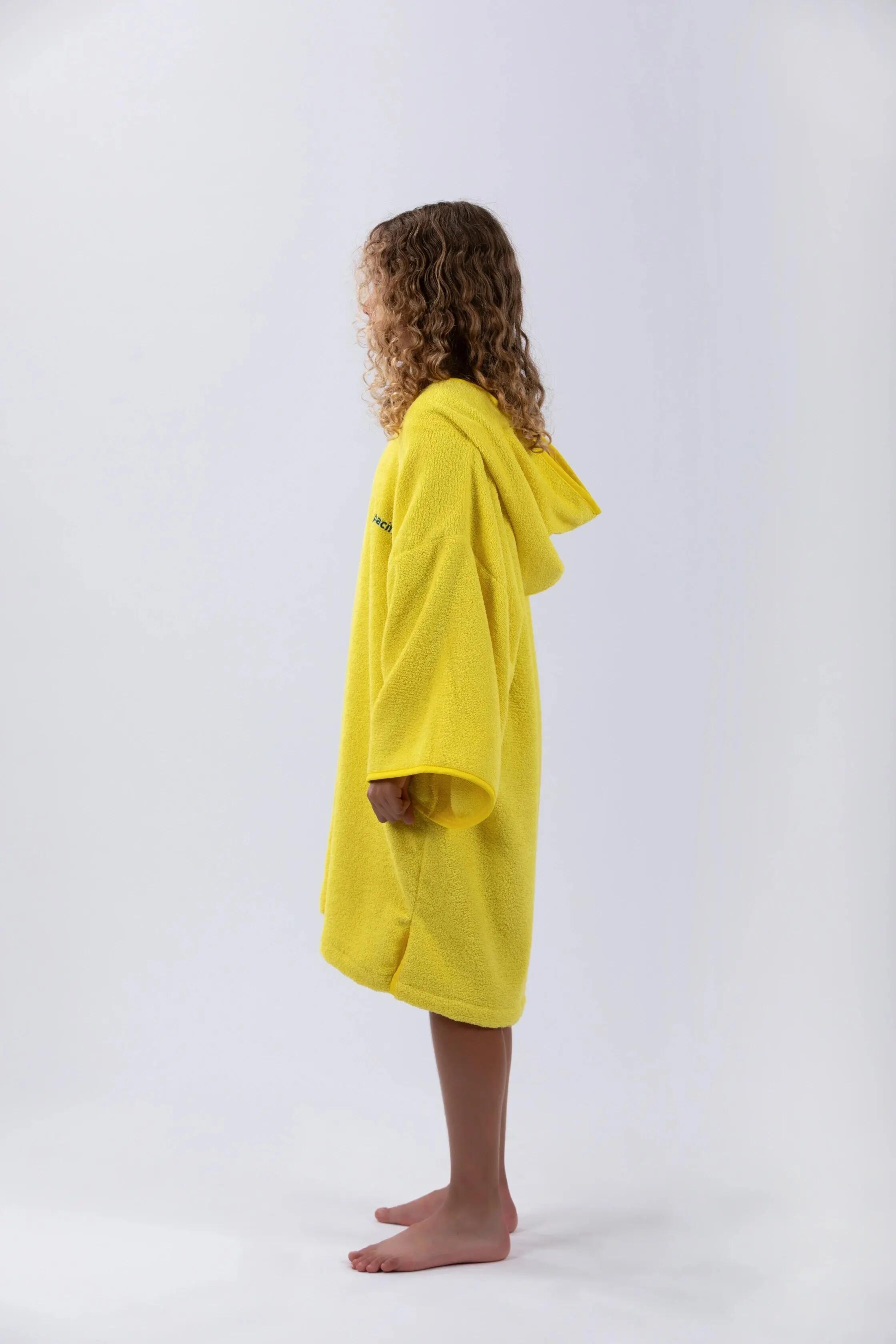 Poncho surf - bambini - con maniche - cotone 100% - giallo 3/7
