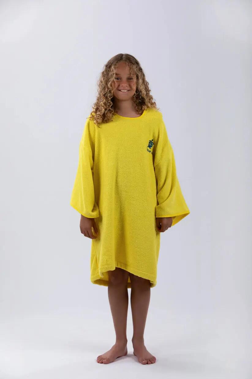 Poncho surf - bambini - con maniche - cotone 100% - giallo 2/7
