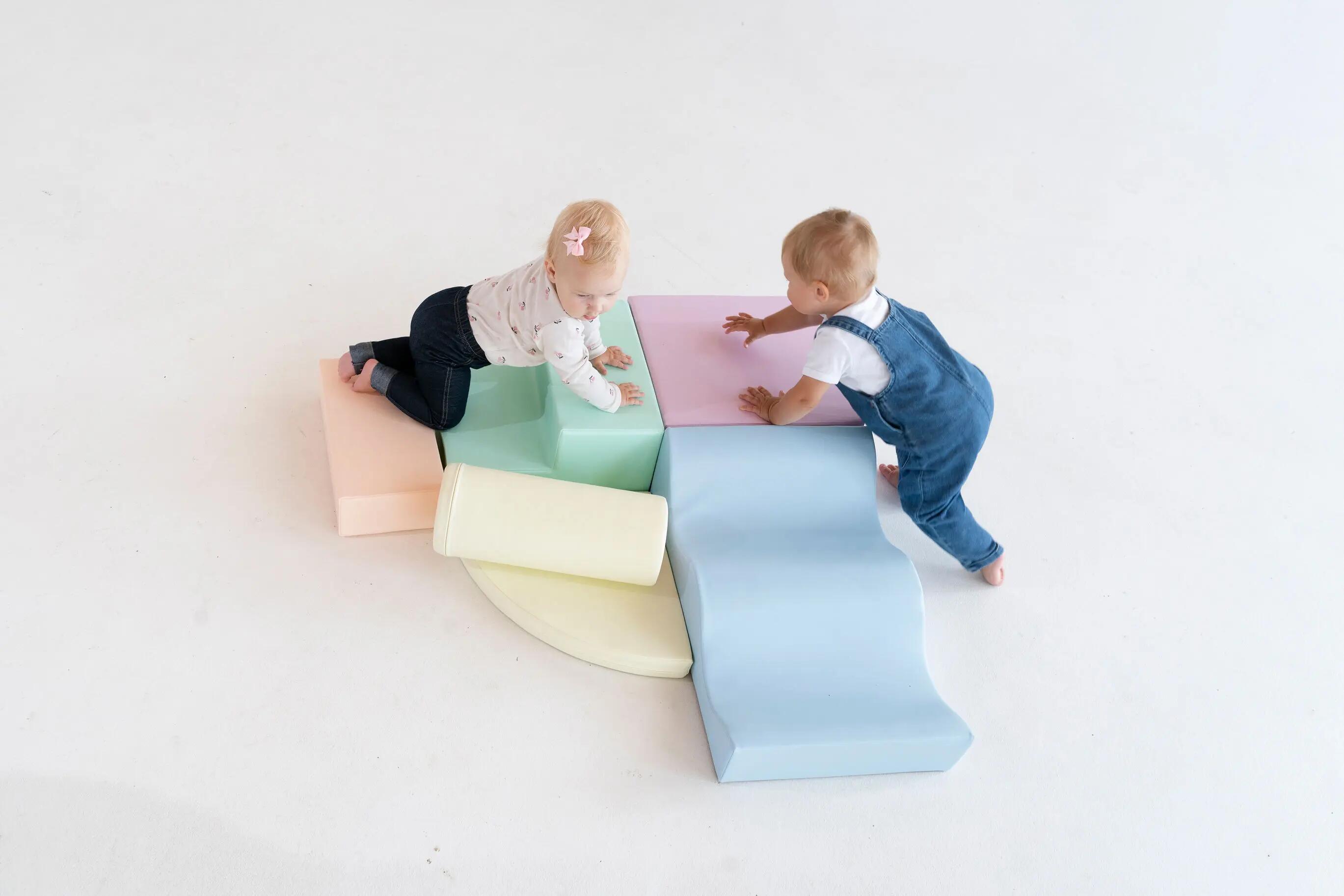 Zachte speel- en activiteiten set Explorer, soft play, foamblokken, pastel 6/9