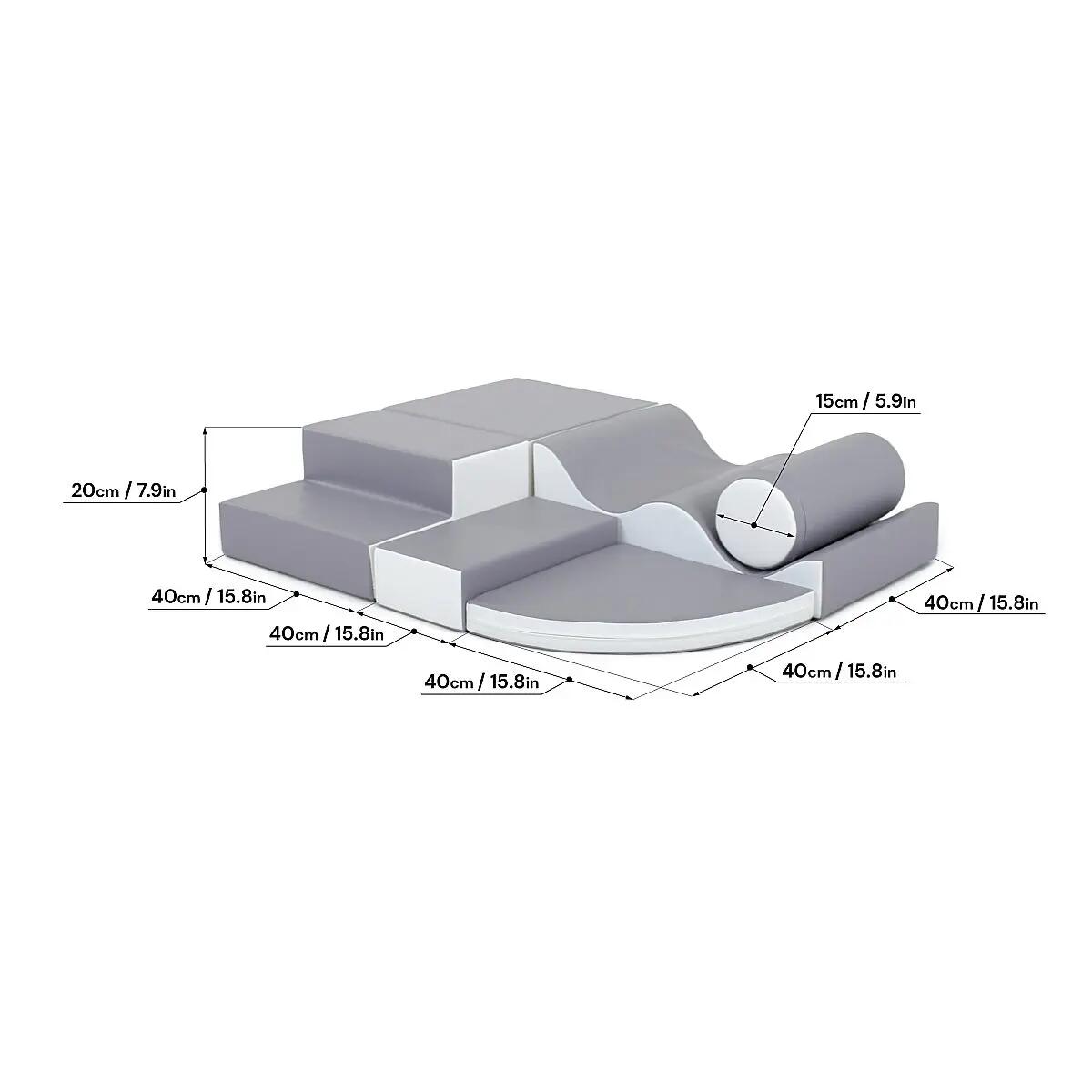 Zachte speel- en activiteiten set Explorer, soft play, foamblokken, pastel 3/9