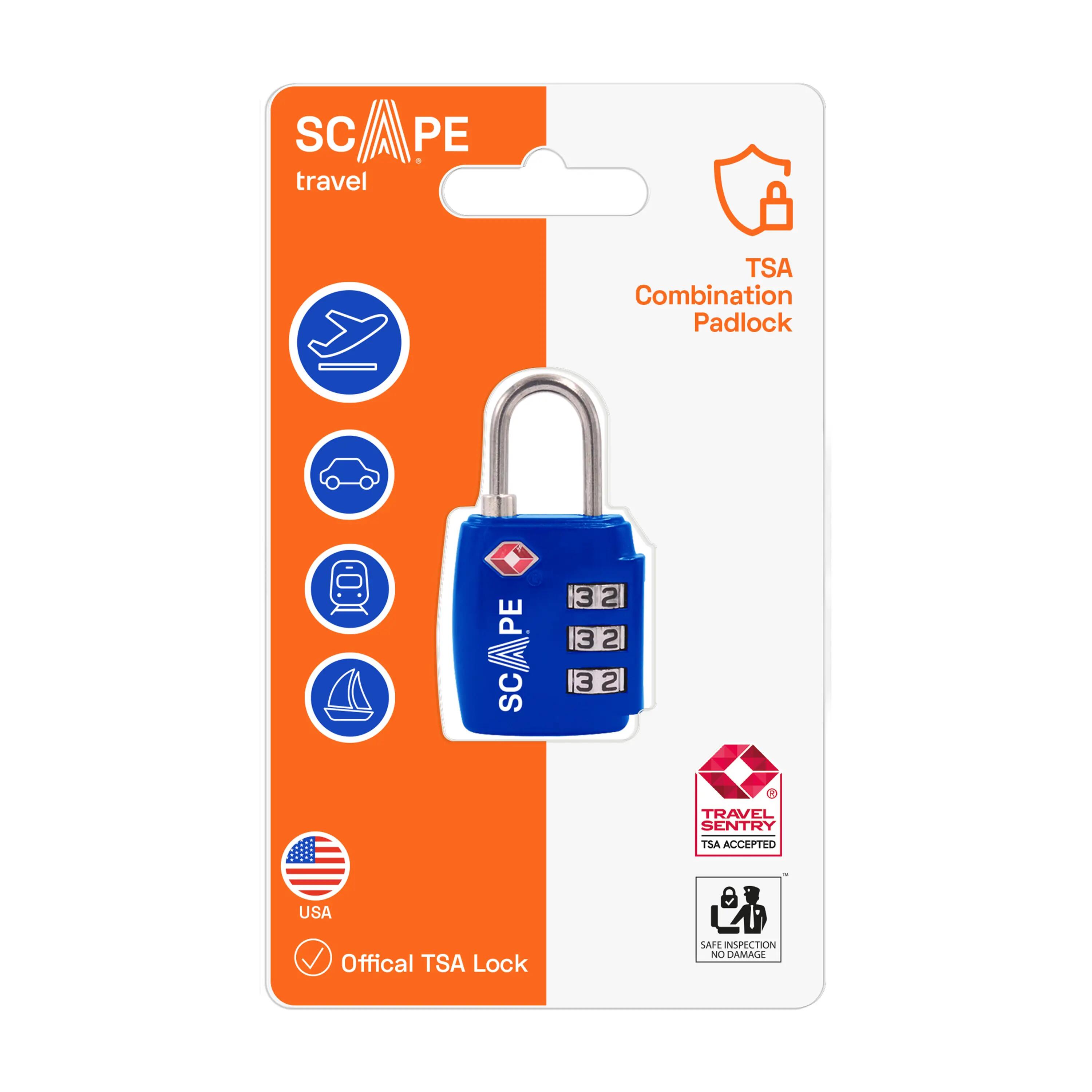 Scape Travel Candado TSA con combinación azul 3/3