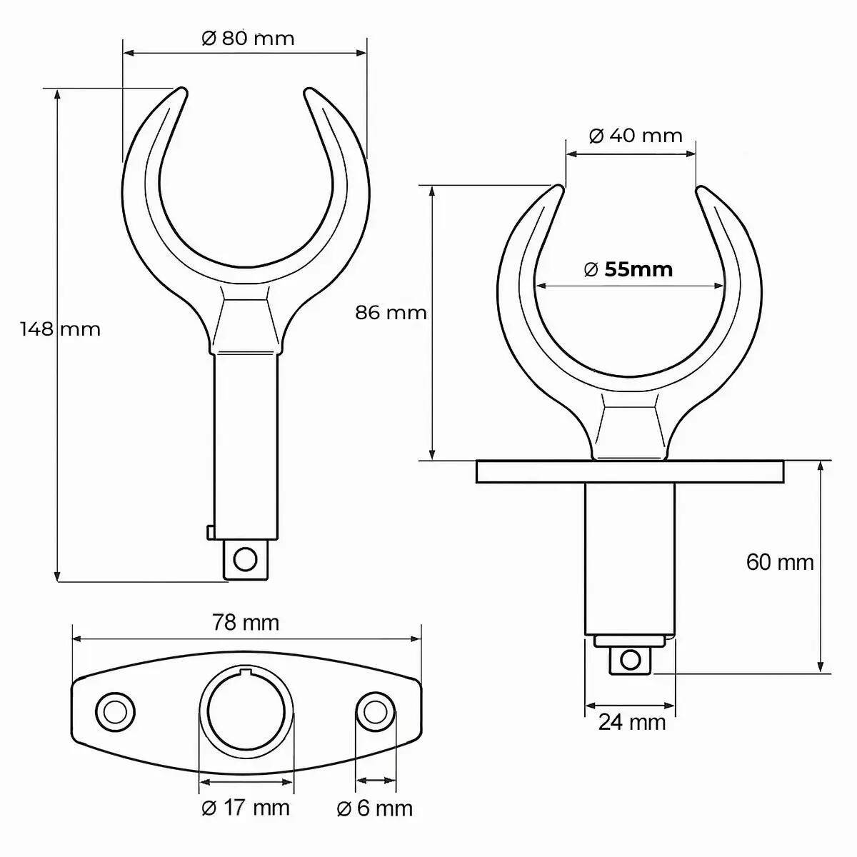Dulka John Paddle Black Fork 55mm Kompozytowa Zestaw (2 szt.) 4/7