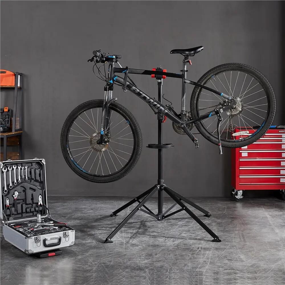 Pied d'atelier vélo réglable pliable avec blocage rapide charge max 30 kg noir 3/10