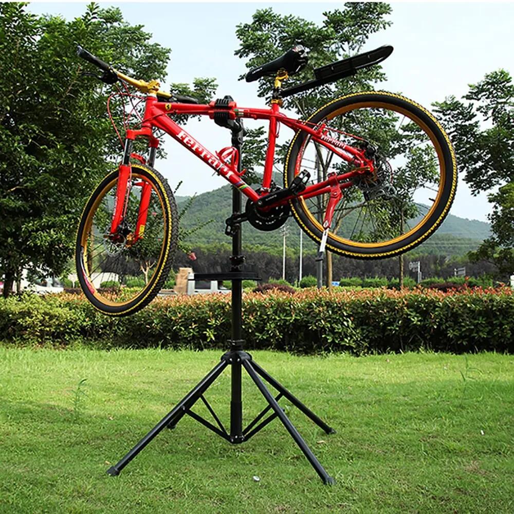 Pied d'atelier vélo réglable pliable avec blocage rapide charge max 30 kg noir 2/10