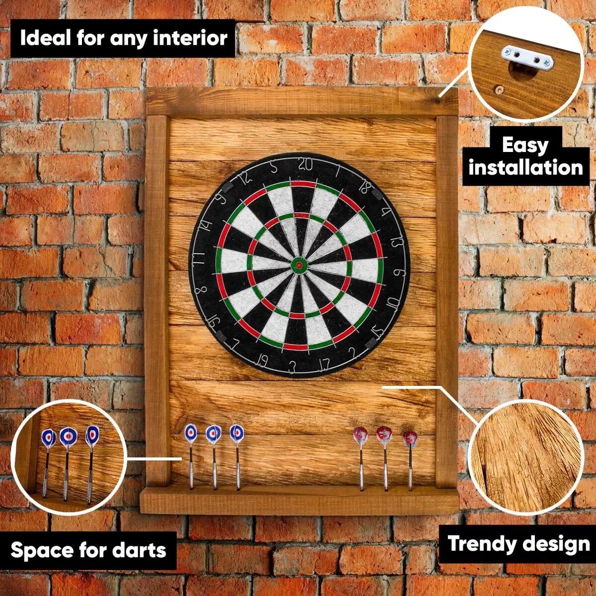 Tablica Drewniana John Paddle Premium do Darta Retro Vintage Uniwersalny 2/7