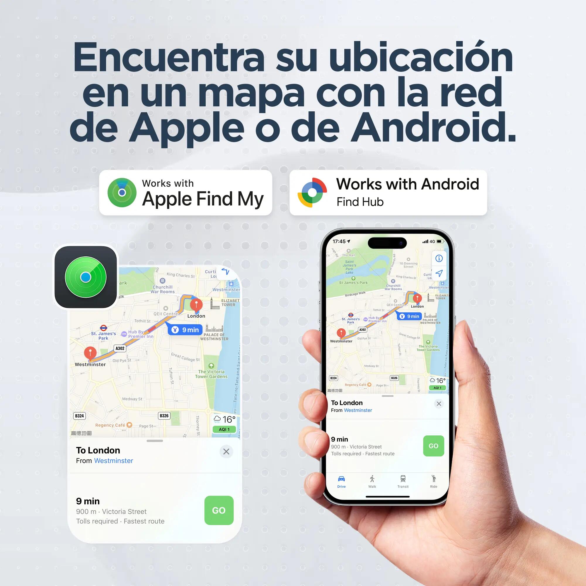 Candado TSA localizador compatible con Apple Find My y Android Find Hub 5/9