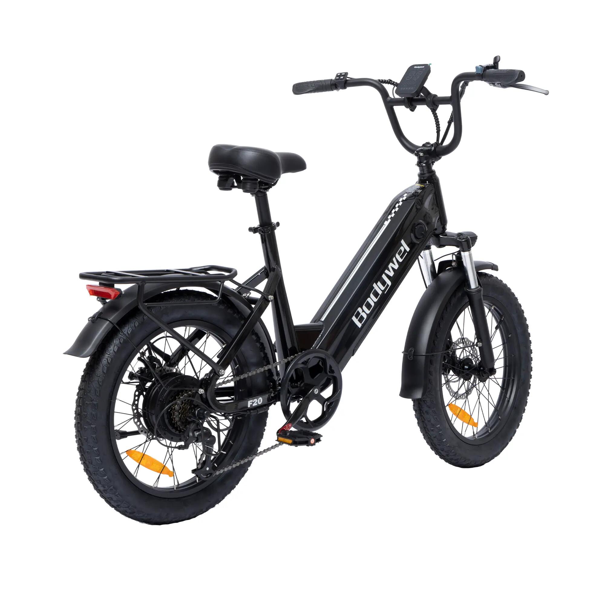 Bicicleta elétrica Bodywel F20, bateria 48V 15Ah, pneus largos 20" 4/8