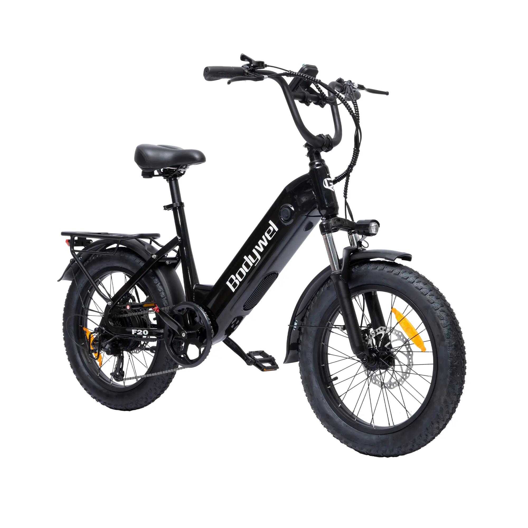 Bicicleta elétrica Bodywel F20, bateria 48V 15Ah, pneus largos 20" 3/8