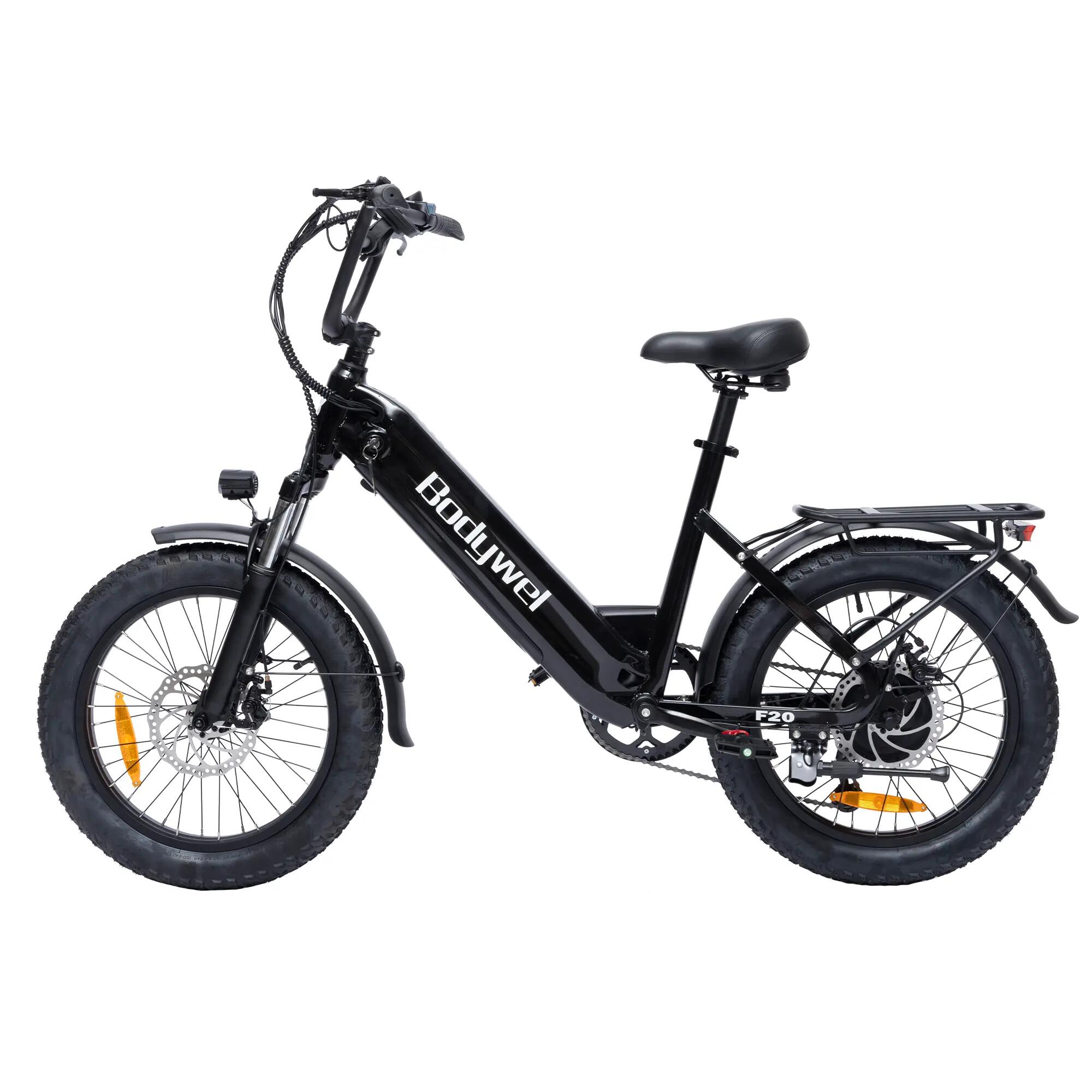 Bicicleta elétrica Bodywel F20, bateria 48V 15Ah, pneus largos 20" 2/8