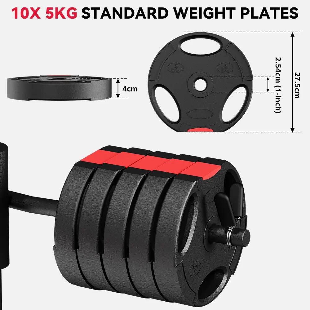 Homme Musculation Station Poulie 50 kg Tirage Vertical et Bas 8/8