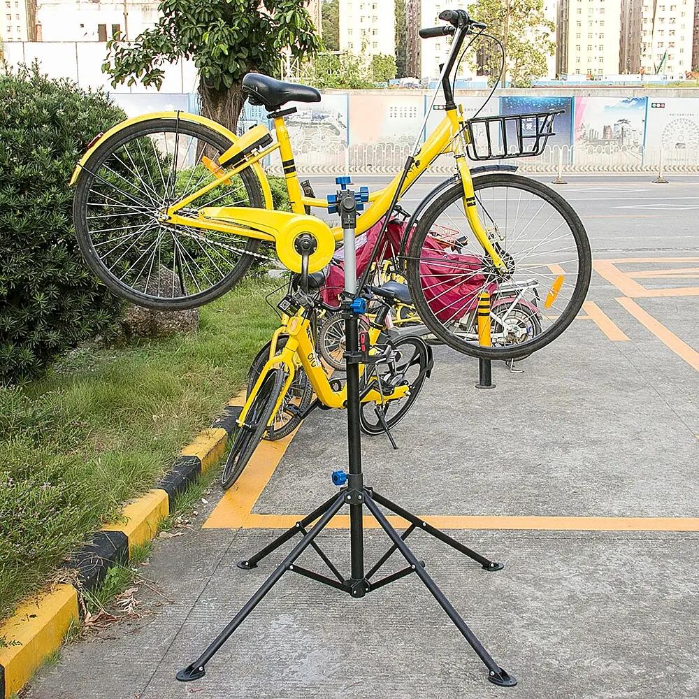 Pied d'atelier vélo réglable pliable avec pince porte-outil charge 30 kg noir 3/11