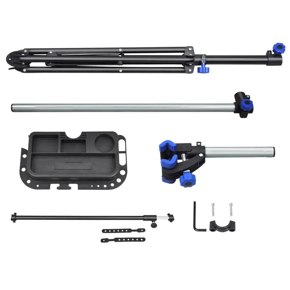 Pied d'atelier vélo réglable pliable avec pince porte-outil charge 30 kg noir 11/11