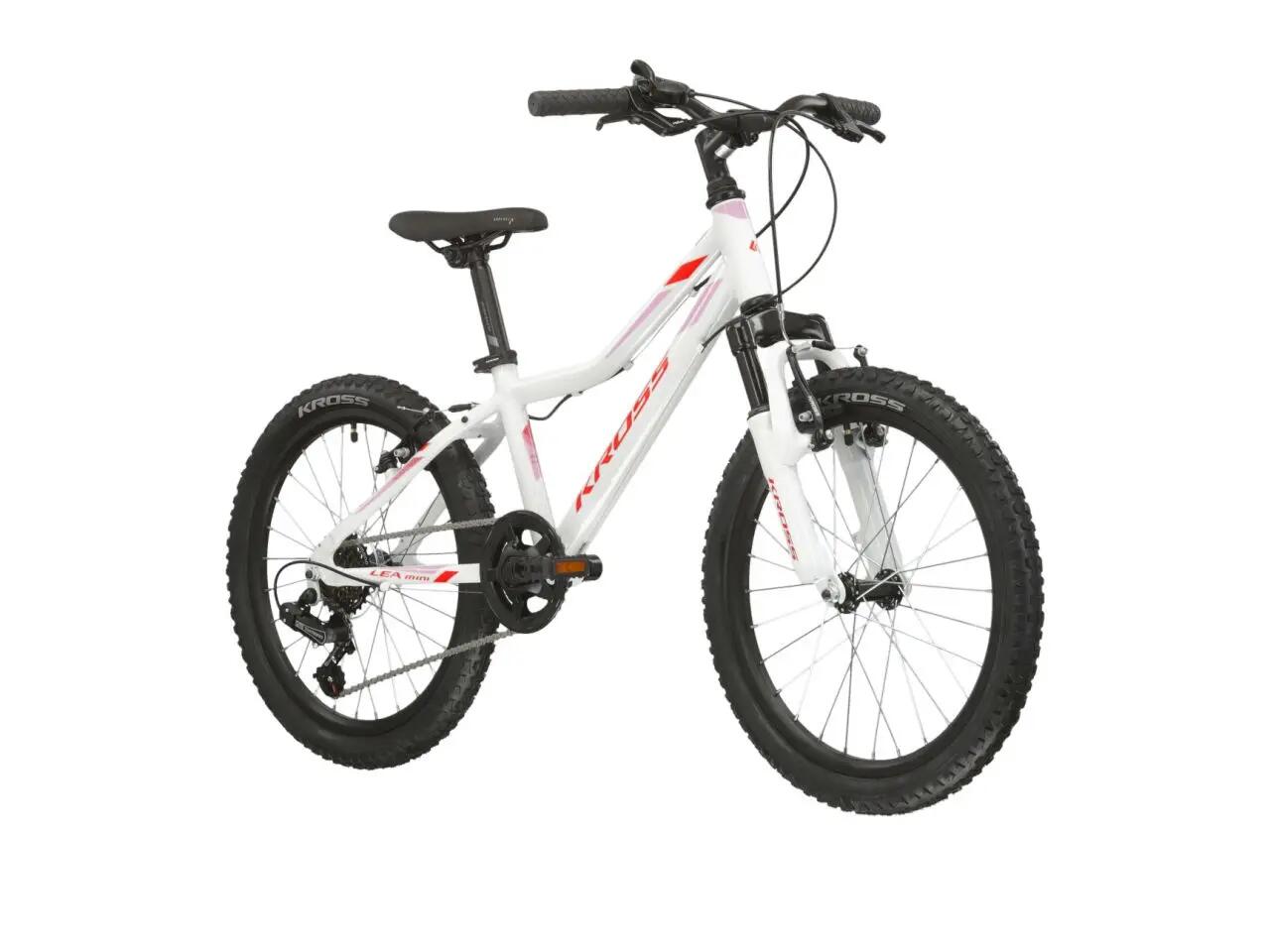 Rower dziecięcy Kross Lea Mini 2.0 20" 6 biegów biały czerwony różowy 7/7