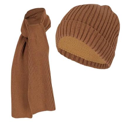 Muts & Sjaal jongens Ribbed Effen 4/8 Jaar Midden Grijs