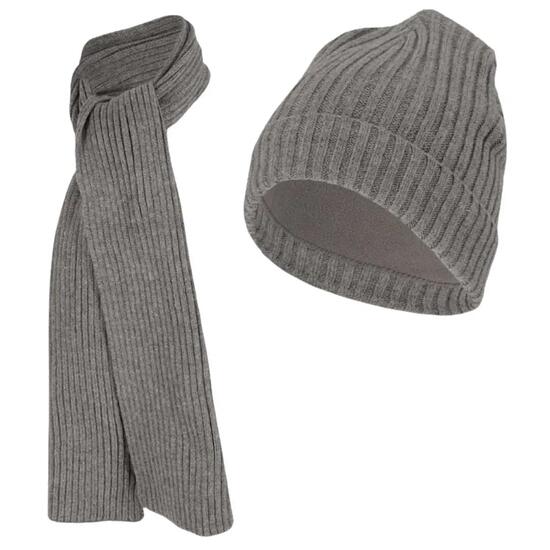 Muts & Sjaal jongens Ribbed Effen 2/4 Jaar Midden Grijs