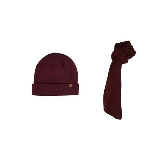 Muts & Sjaal heren Set Effen One Size Bordeaux
