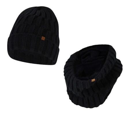 Ski Muts & Sjaal heren Knitted Multi Taupe One Size