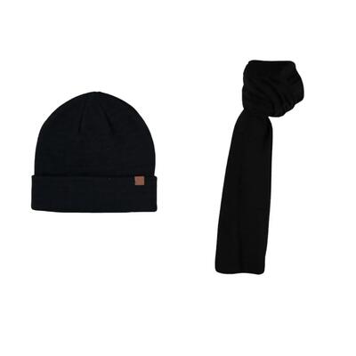 Set cappello e sciarpa da uomo tinta unita taglia unica color kaki