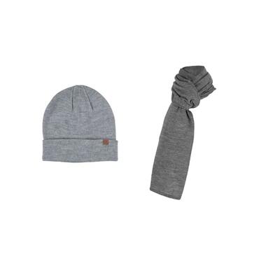 Set cappello e sciarpa da uomo tinta unita taglia unica color kaki