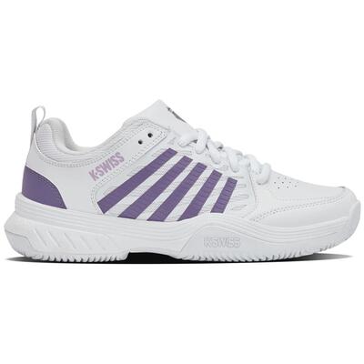 K-swiss court express 2 clay dames-tennisschoen, wit-paars