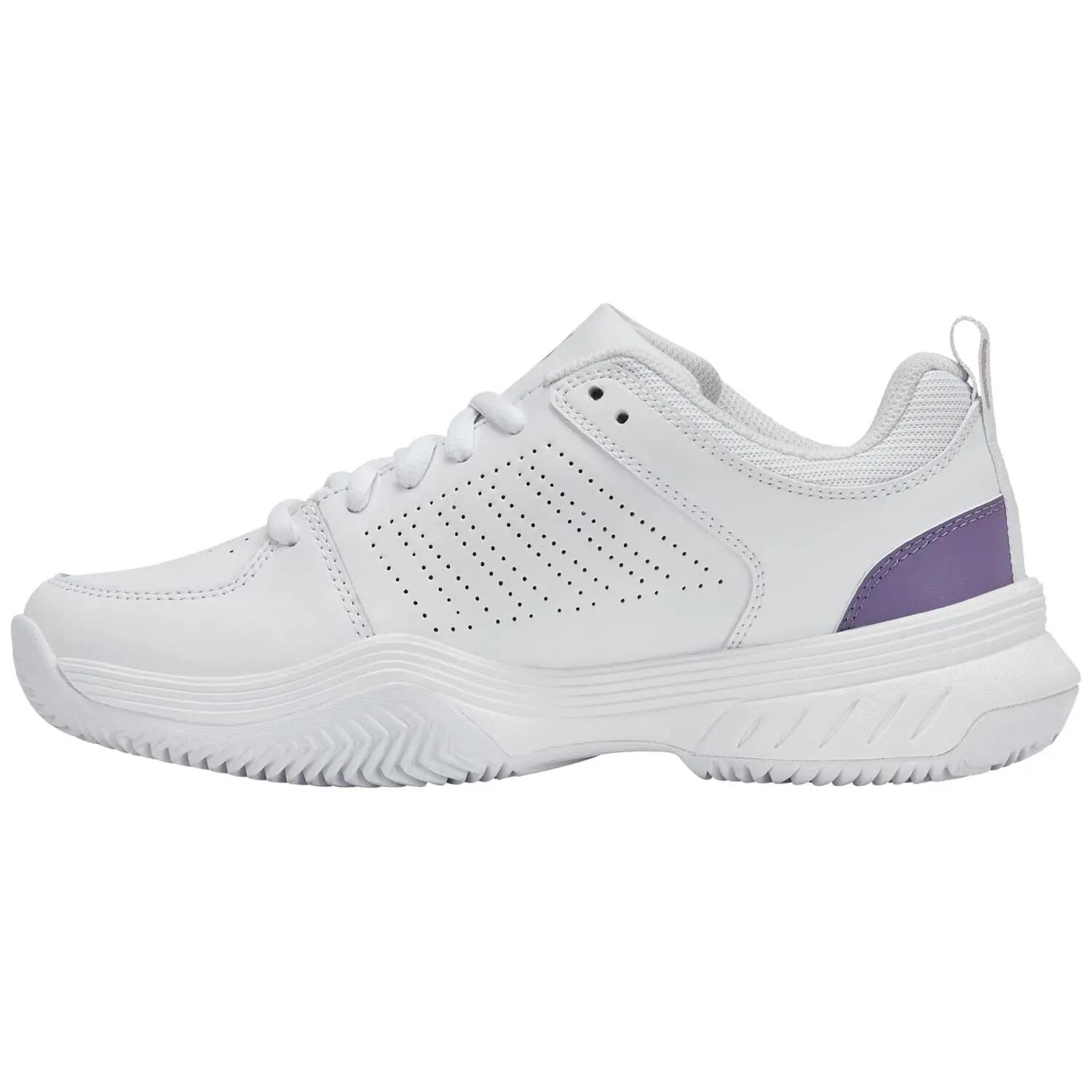 Scarpetta da tennis K-SWISS Court Express 2 Clay per donna, Bianco-Violetto 6/7
