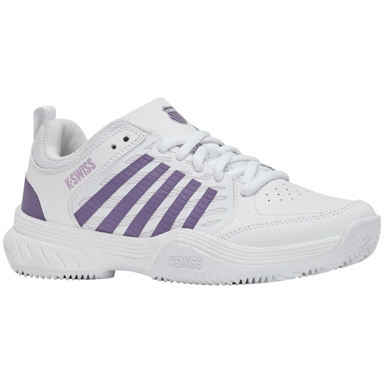 Scarpetta da tennis K-SWISS Court Express 2 Clay per donna, Bianco-Violetto 3/7