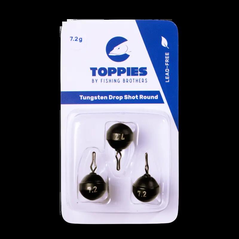Toppies – Tungsten Drop Shot Round Sinker (7.2g) 3/4