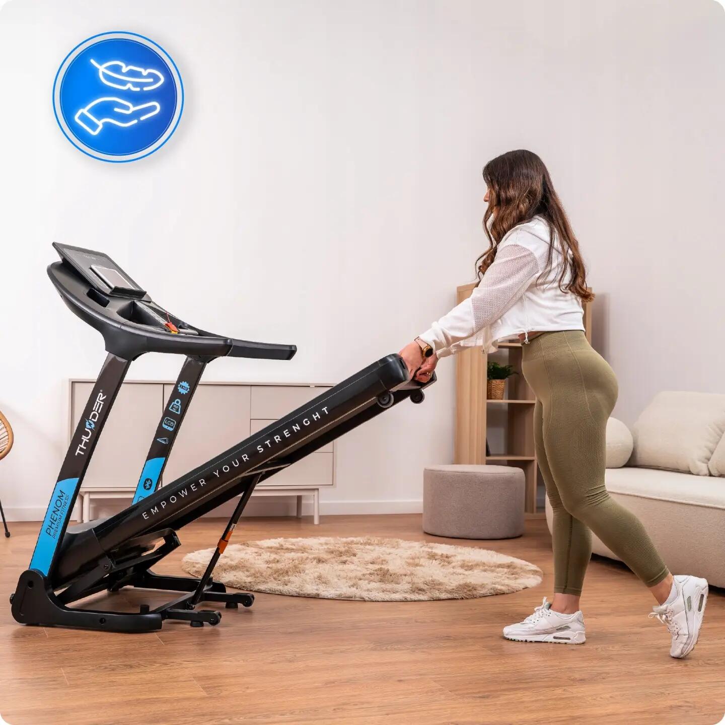 Bieżnia elektryczna domowa THUNDER PHENOM-S-BLACK 18 km/h 160 kg pas 45 cm 9/12