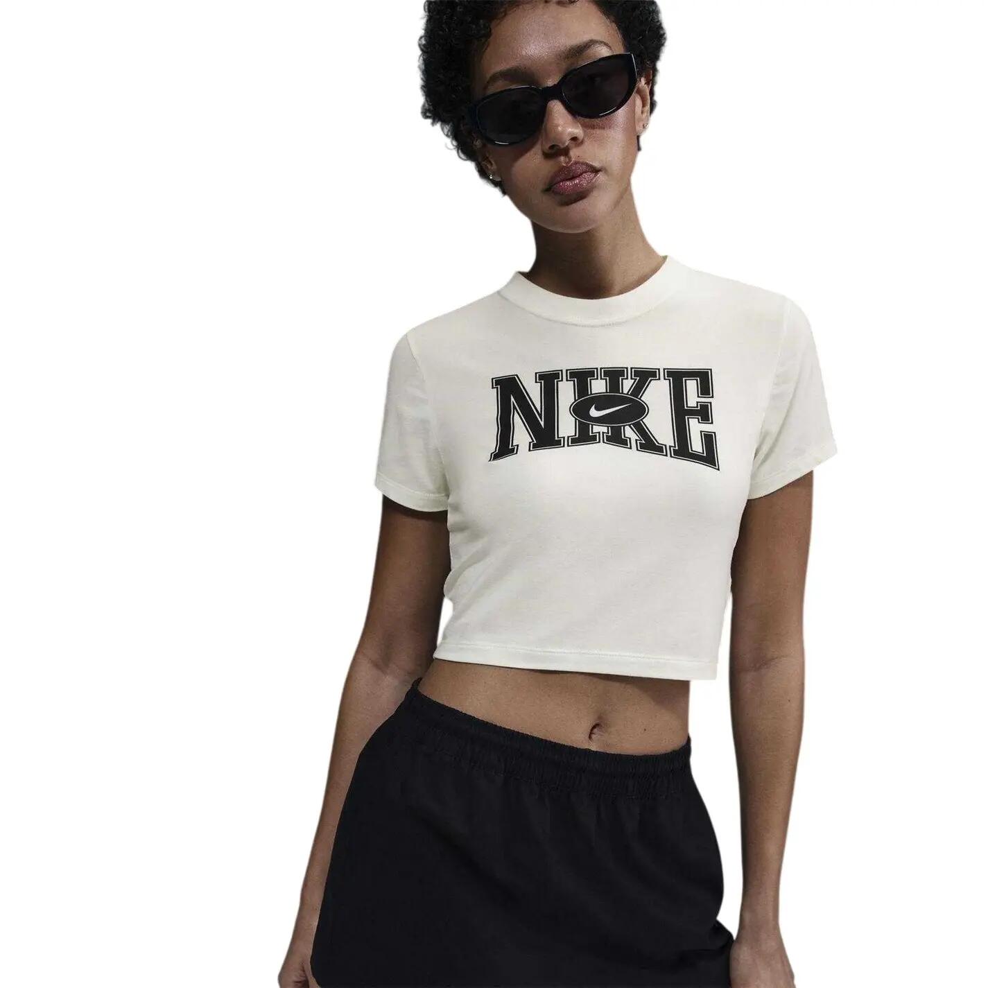 Nike Womens/Ladies Team Graphic Print Crop T-Shirt