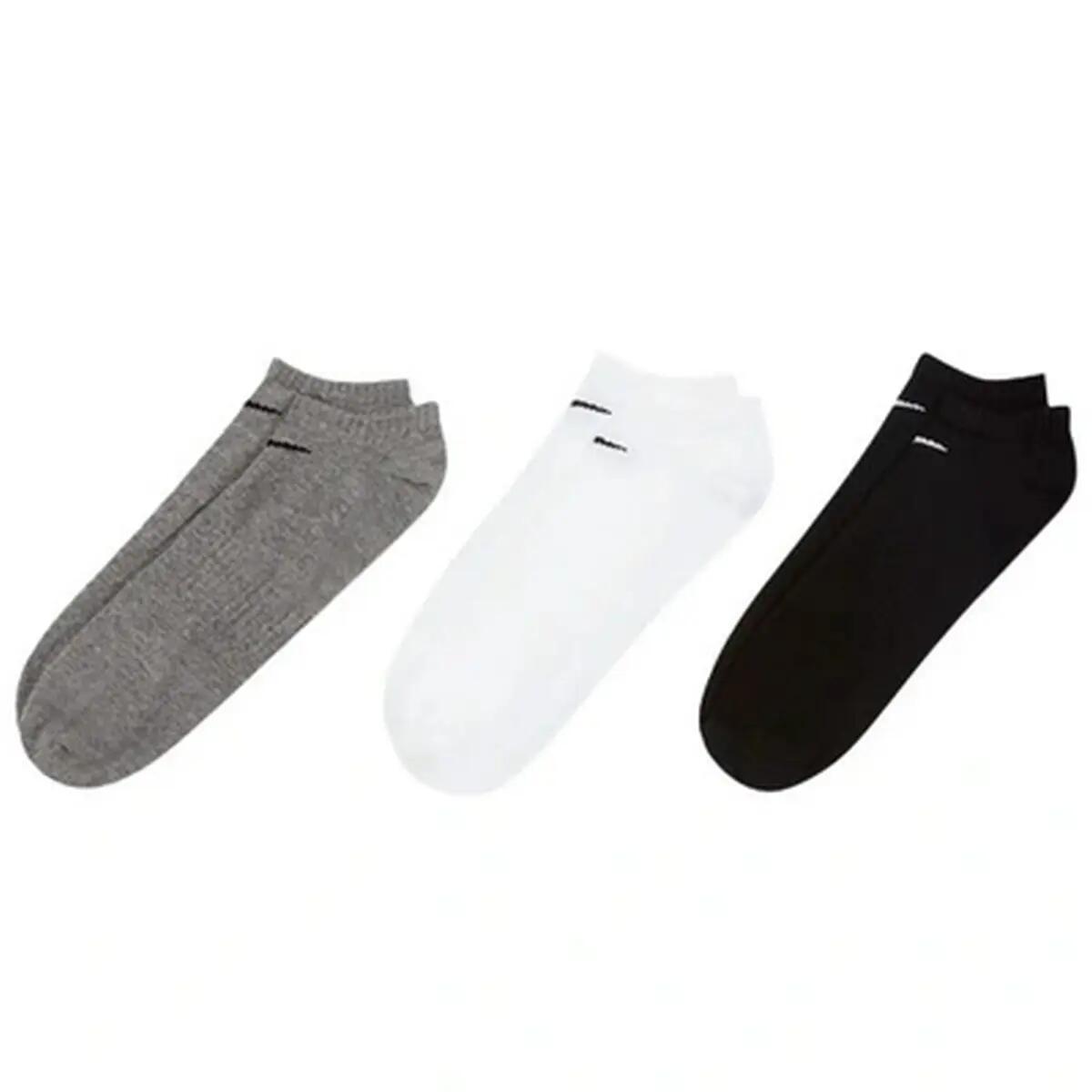 Uniseks Adult Everyday Lightweight Training NoShow Sokken (Wit/Zwart/Grijs) 4/5