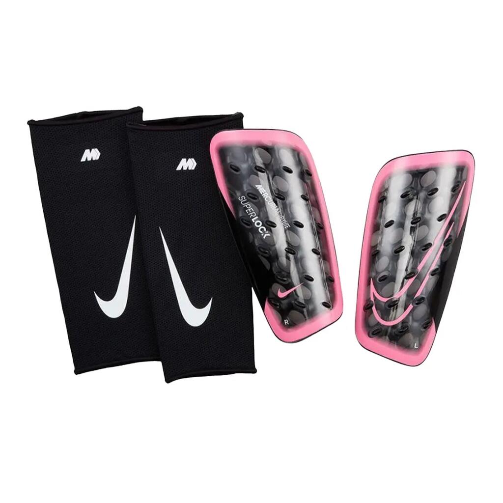 Childrens/Kids Mercurial Flylite SuperLock SlipIn Shin Guards (Black/Pink) L