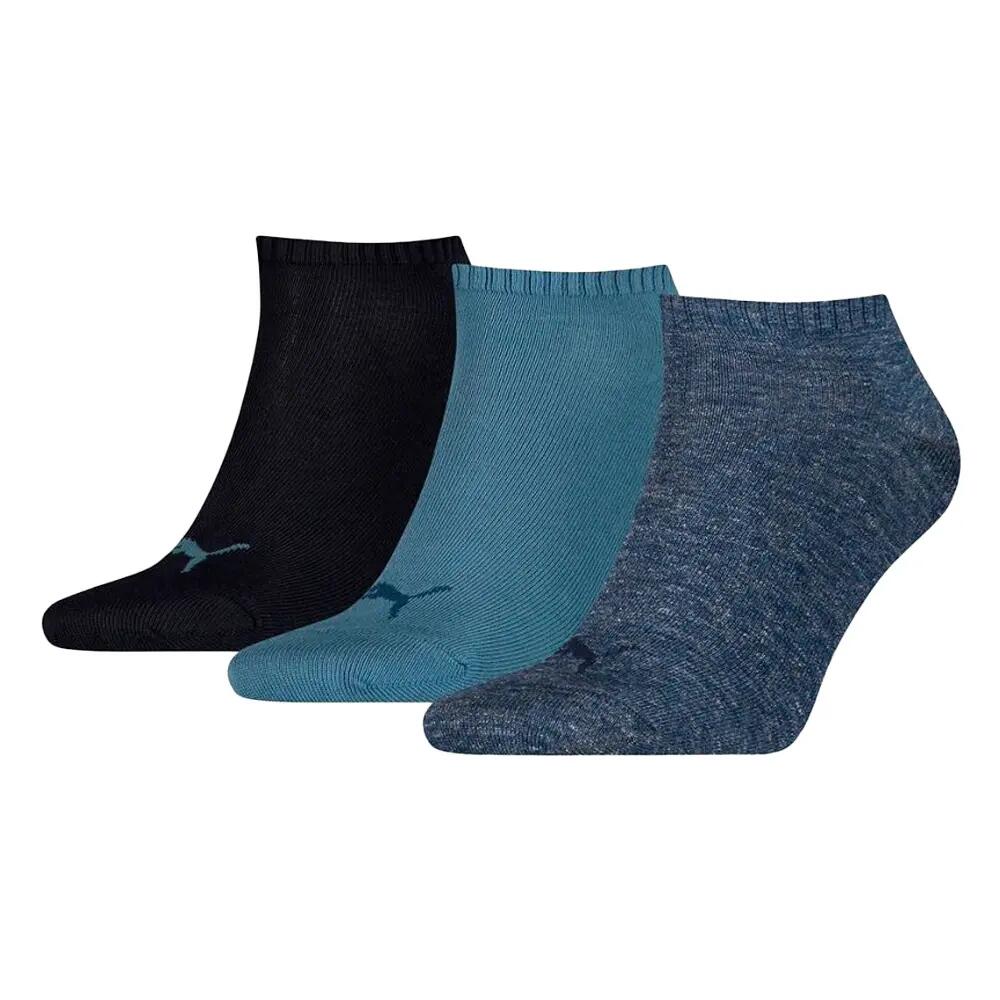 Unisex Adult Plain Ankle Socks (Pack of 3) (Navy Blue/Blue/Heather Blue)