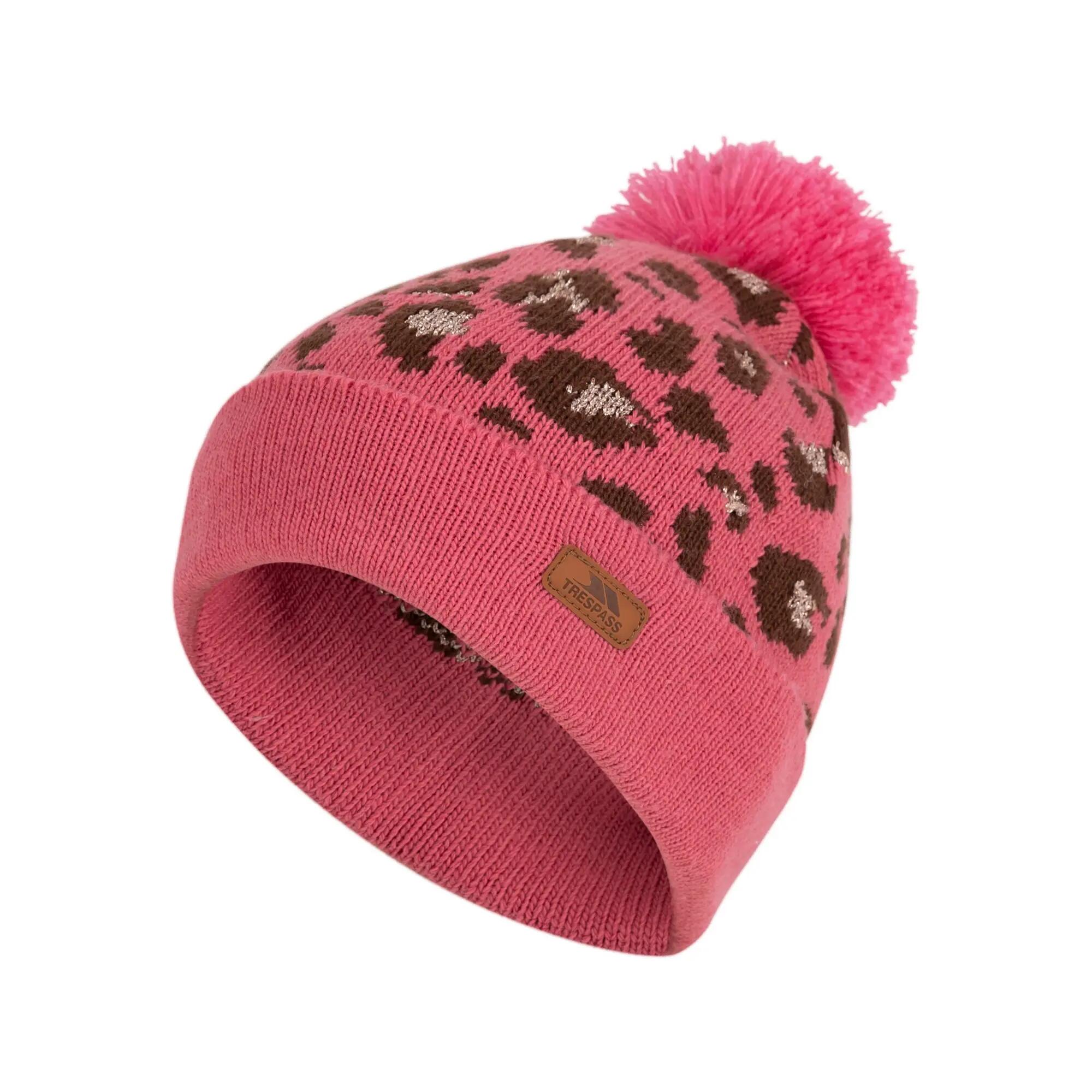 Berretto LeopardatoLavorato A Maglia Ragazze Trespass Kaylani Rosa Haze 6/6