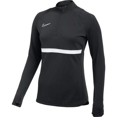Dames academy 21 drifit quarter zip boortop (zwart)