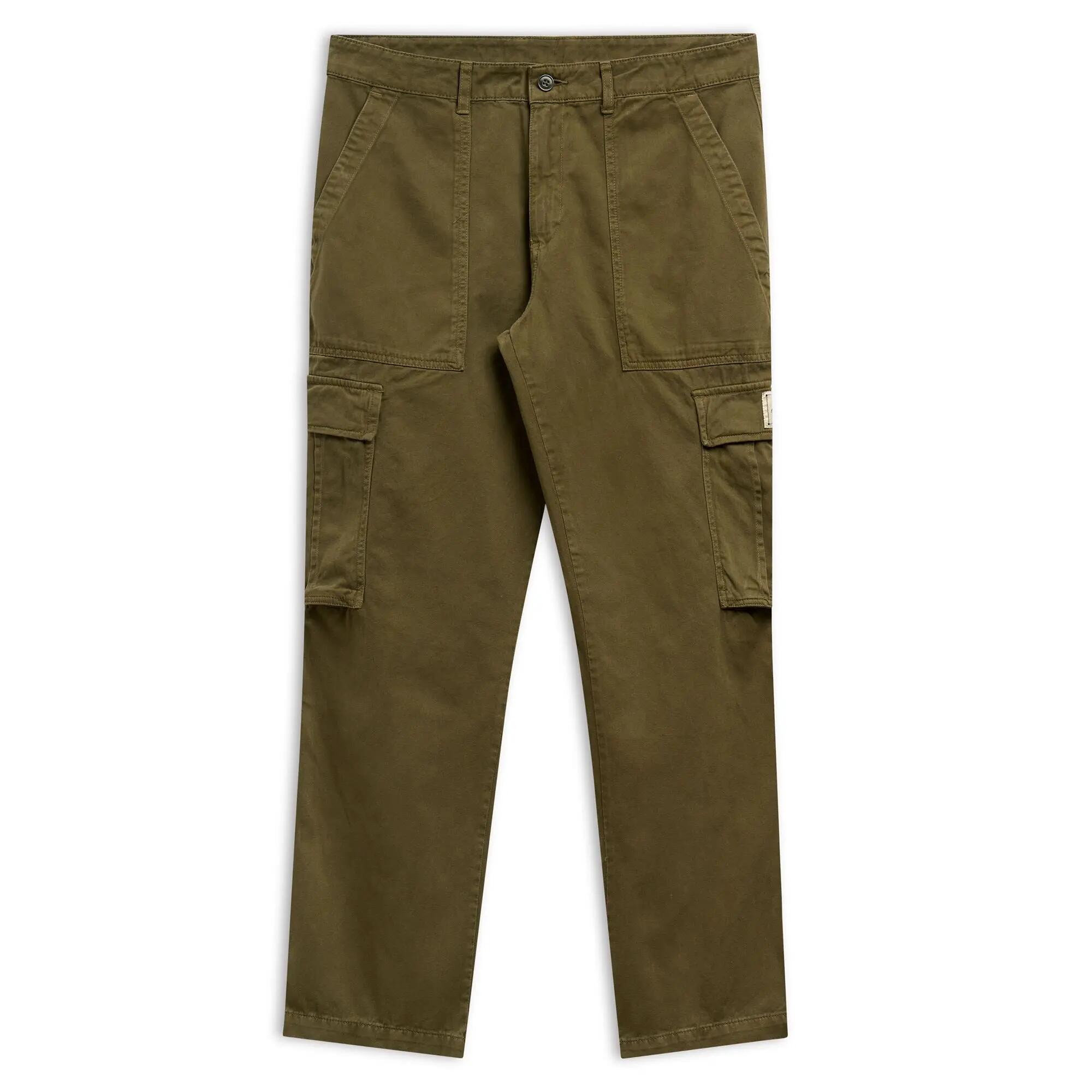 Pantaloni cargo da uomo in cotone verde da casual 1/3