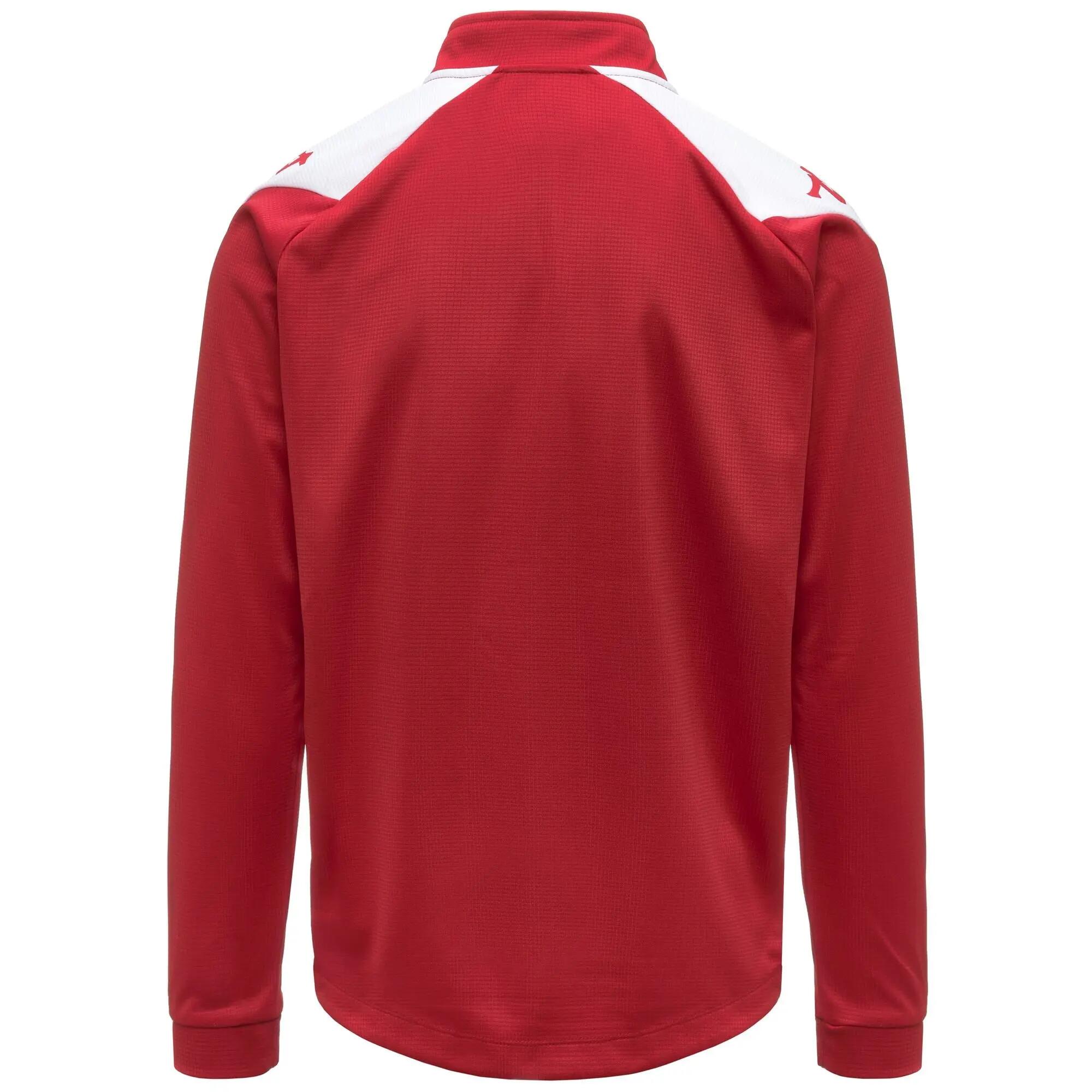 Felpa da uomo in poliestere riciclato rosso da calcio 3/4