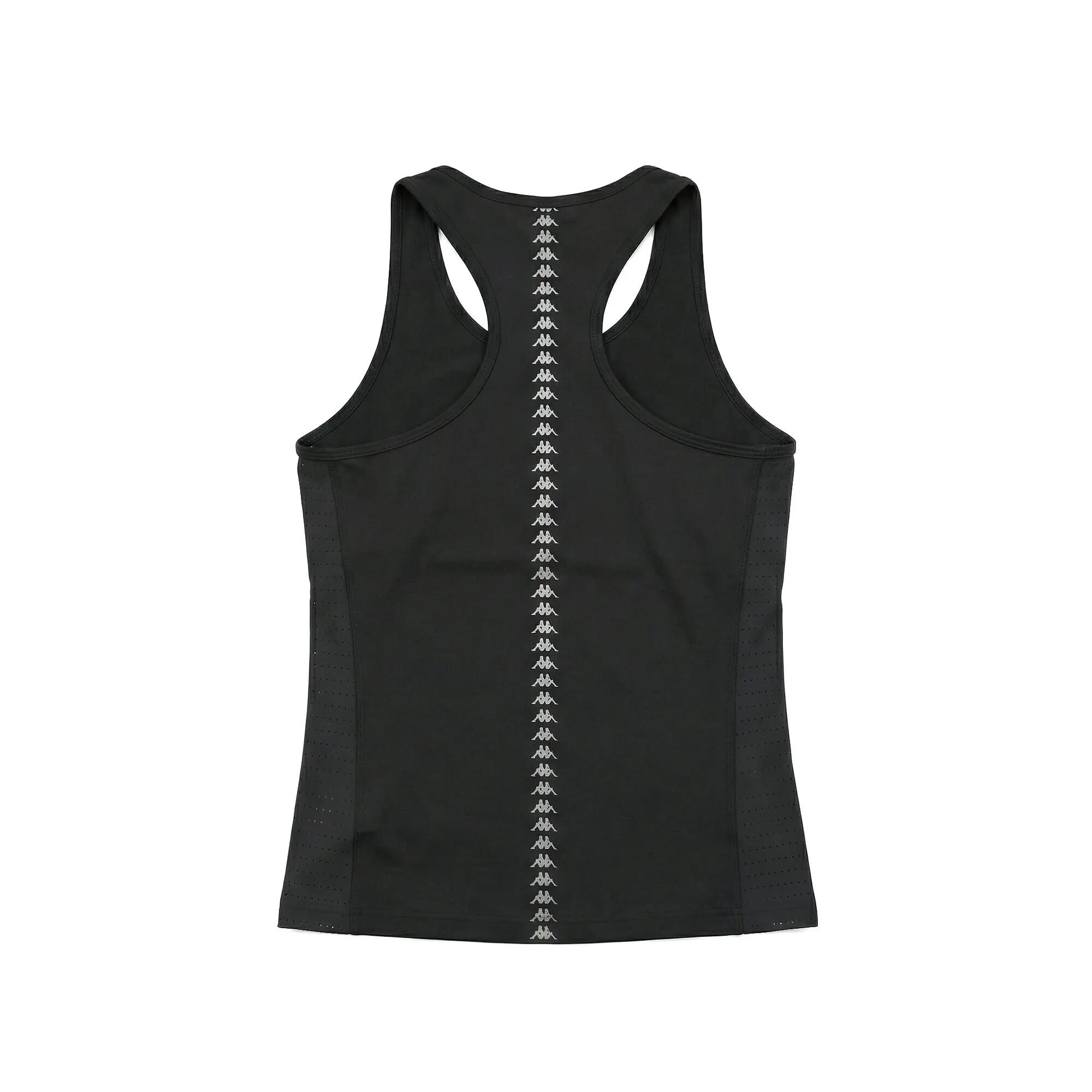 Canottiera da donna in poliestere nero da running 2/2