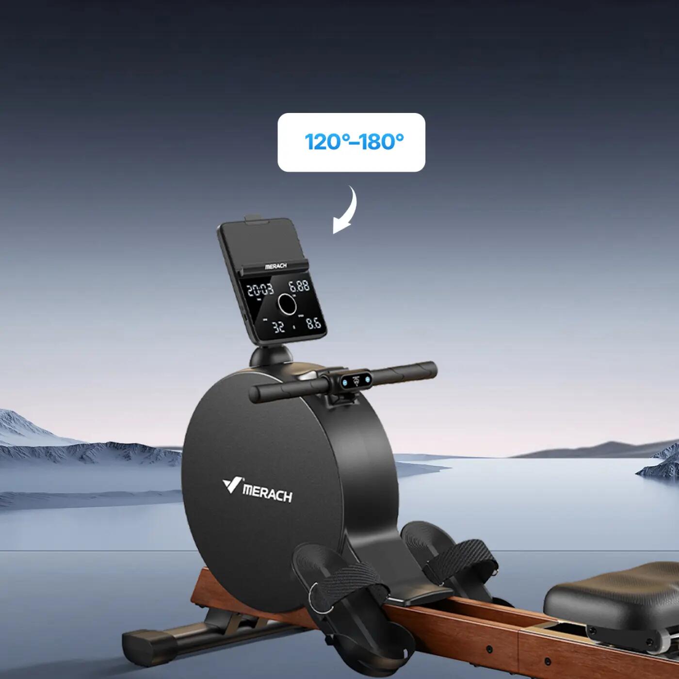 Rameur Magnétique Auto-Alimenté - 16 Niveaux - BLUETOOTH - Résistance 60 KG 10/10