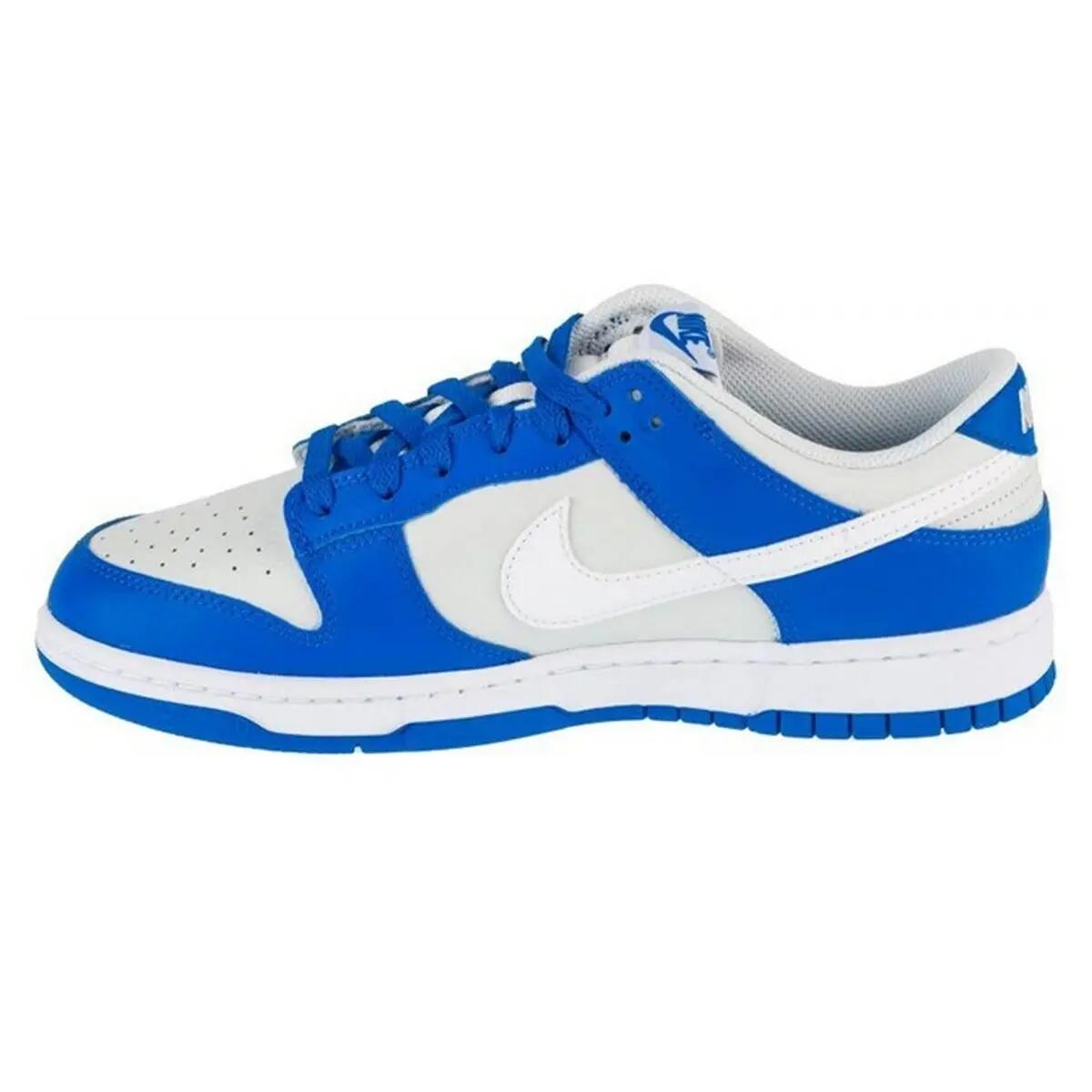 Scarpe Sportive Pelle Uomo Nike Dunk Bianco Blu 2/4