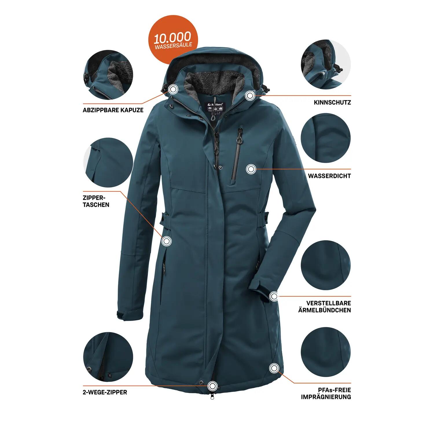 Impermeabile con cappuccio da donna Killtec Kow 165 6/7