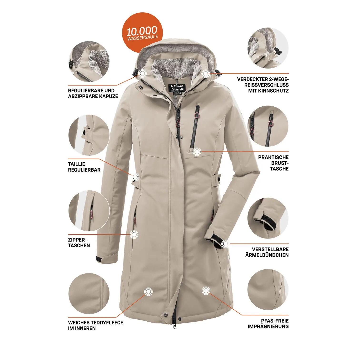Impermeabile con cappuccio da donna Killtec Kow 165 5/6