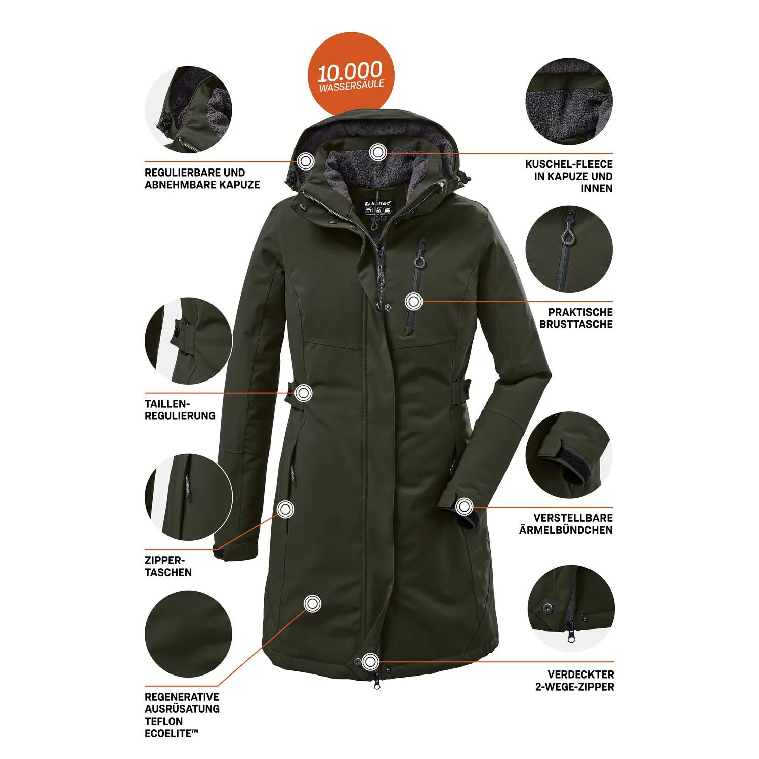 Veste imperméable à capuche femme Killtec Kow 165 10/11